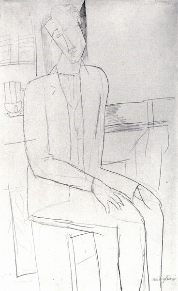 Modigliani - Sitting man by Modigliani